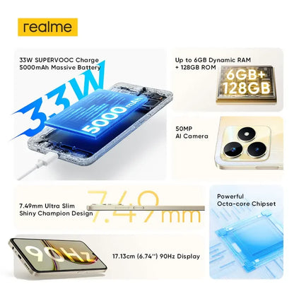 Global Version realme C53 6.74" 90Hz Display 50MP AI Camera