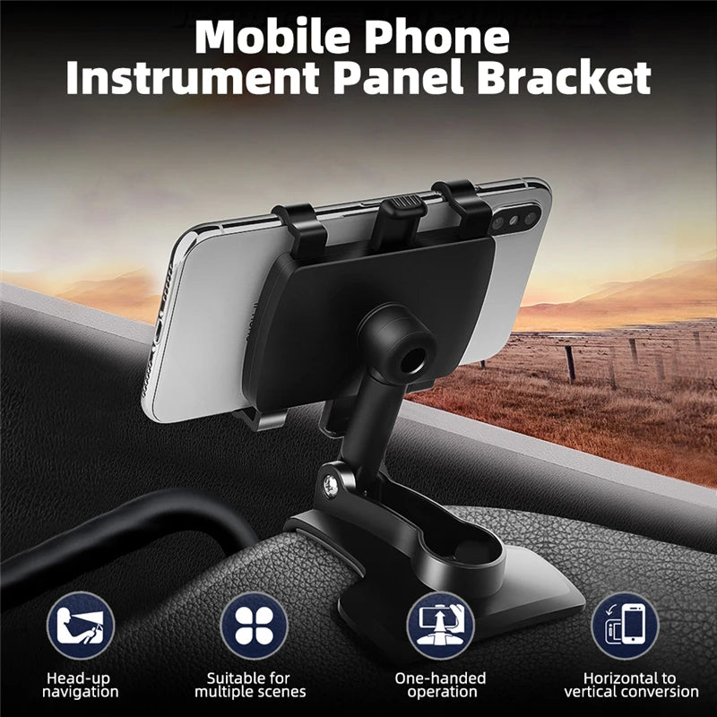 3 in 1 Car Phone Holder Dashboard Rearview Mirror