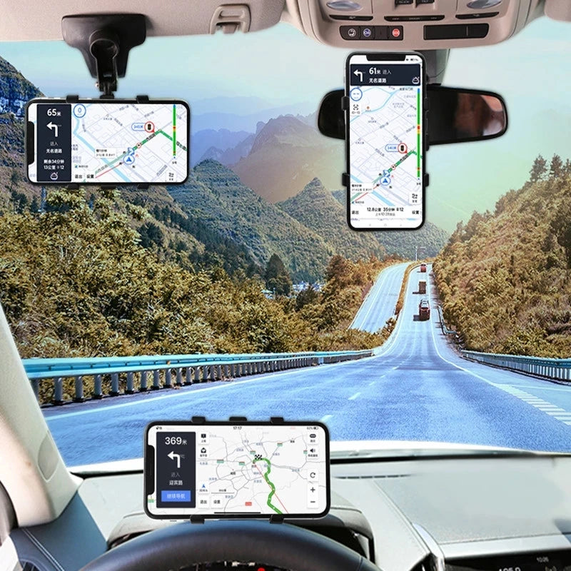 3 in 1 Car Phone Holder Dashboard Rearview Mirror