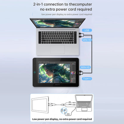 BOSTO BT-13HDK Portable Graphics Drawing Tablet 13.3