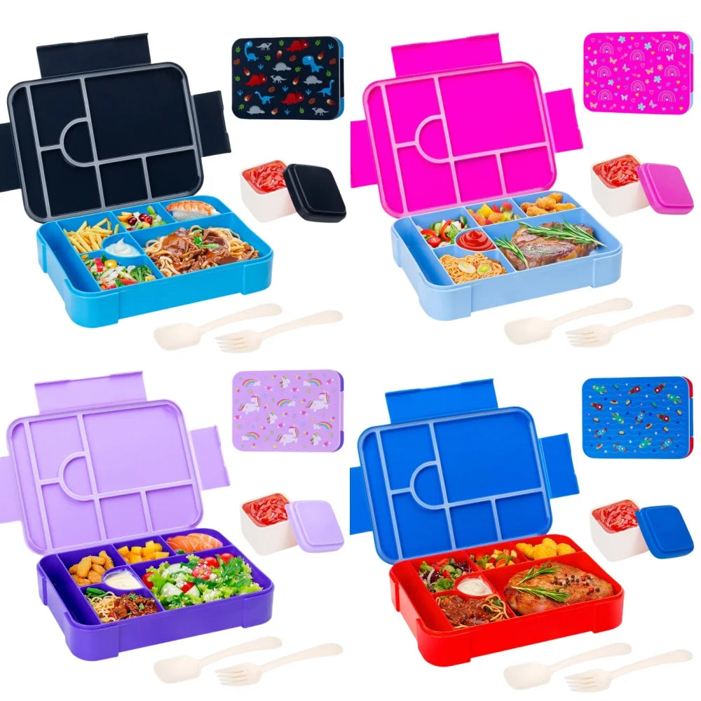 Adorable Pattern Kids Lunch Box Portable Divided