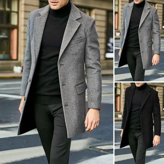 British style long-sleeved woolen coat autumn and winter men's