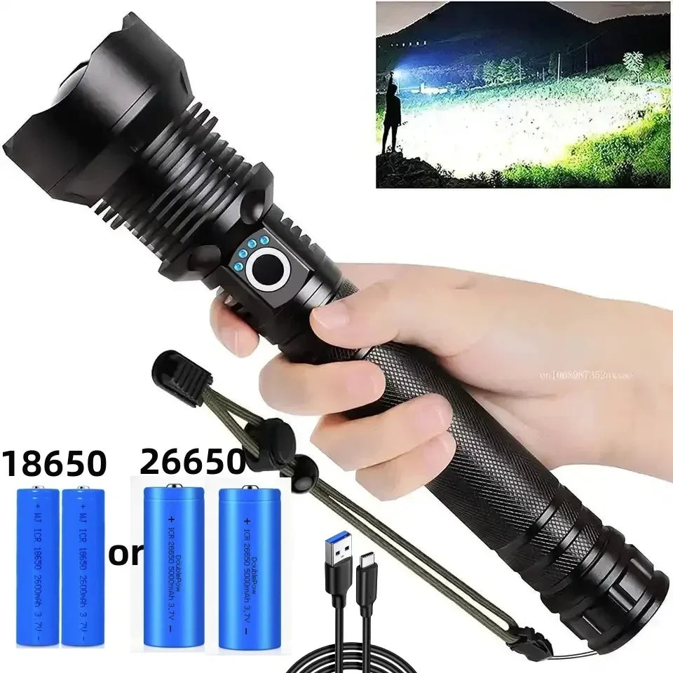 USB Powerful xhp70.2 Flashlight