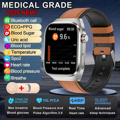 2025 New Blood Glucose ECG Medical Grade Smart Watches