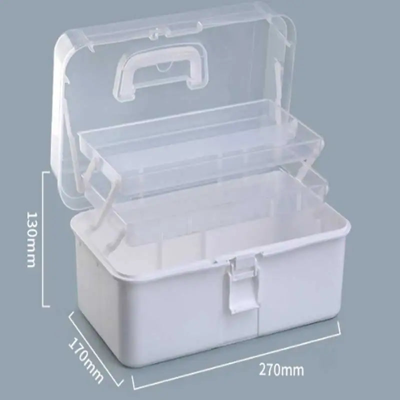 Three-layer Transparent Plastic Craft Storage Box