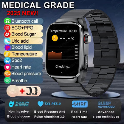 2025 New Blood Glucose ECG Medical Grade Smart Watches