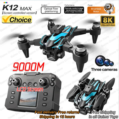 New K12 Max Screen LCD RC Drone 8K