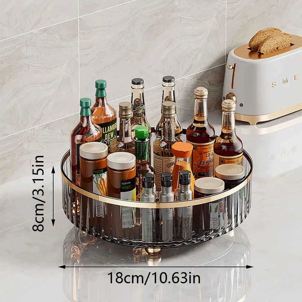 Round Plastic Clear Rotating Container