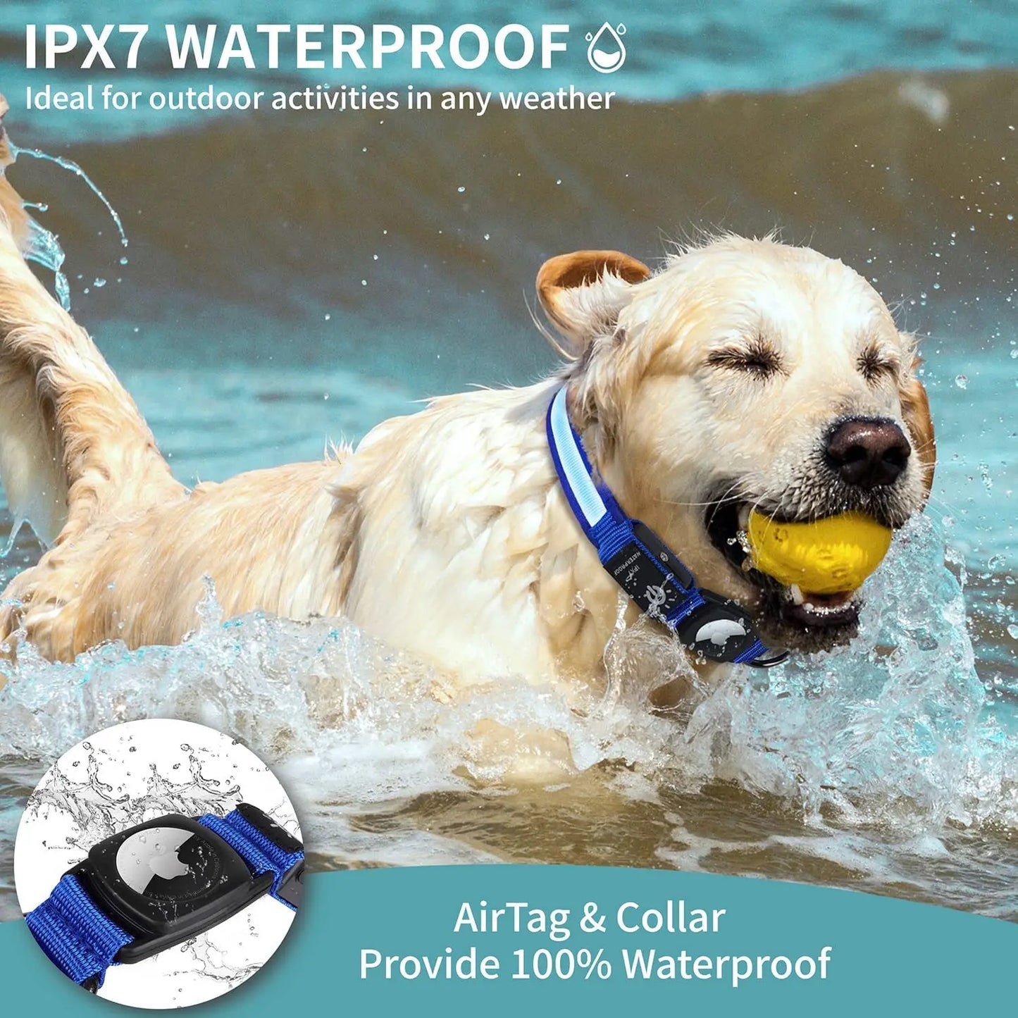 For Apple Airtag GPS Finder Led Dog Collar