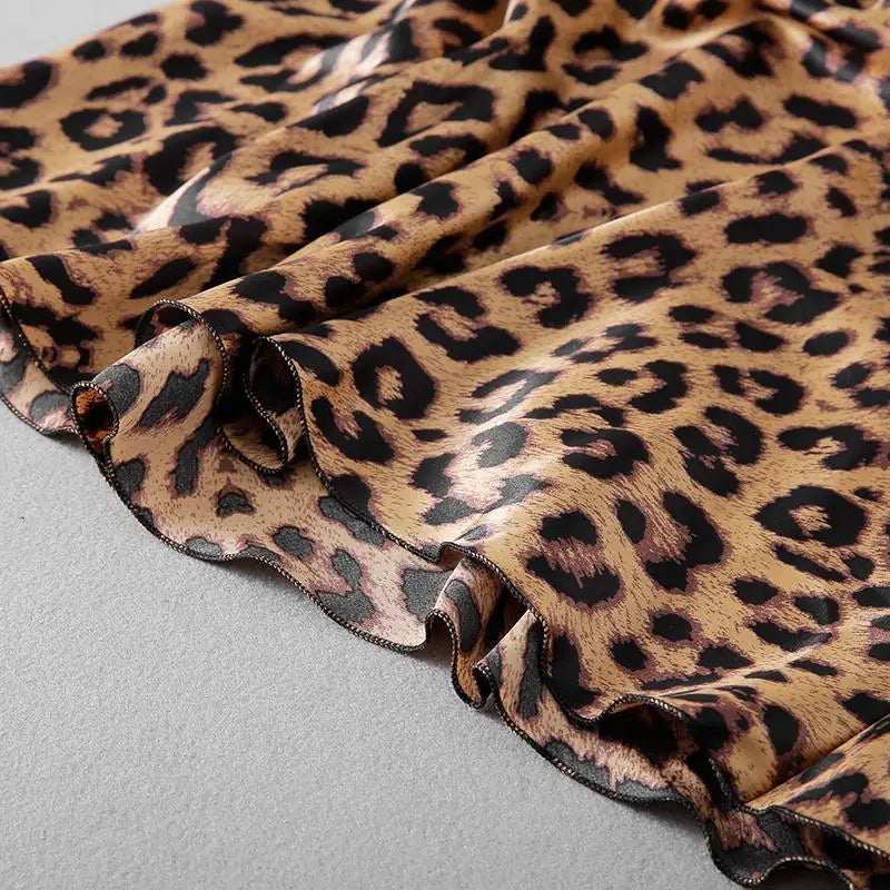 Leopard Print Women's Nightgowns Padded Bra