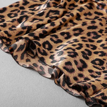 Leopard Print Women's Nightgowns Padded Bra