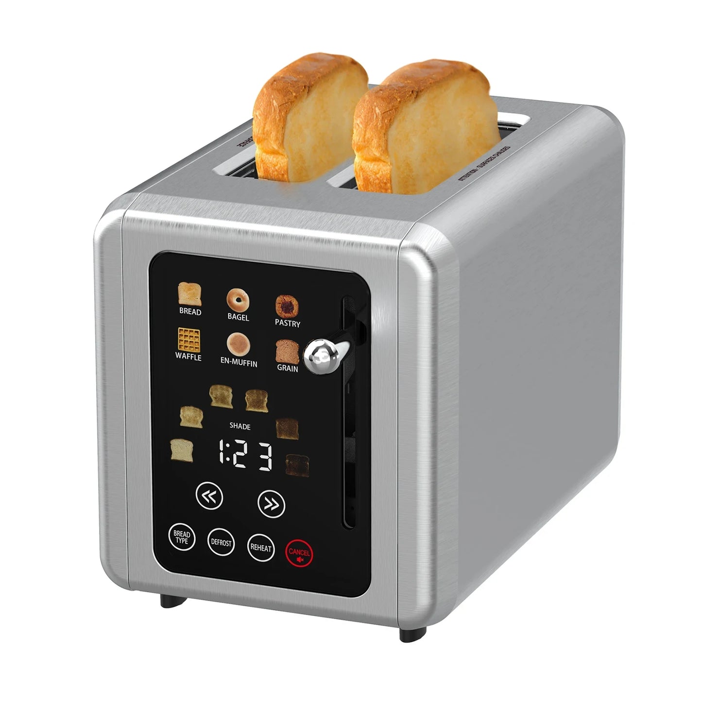 GOOVI EU Stainless Steel Two Slice Toaster Touch Screen