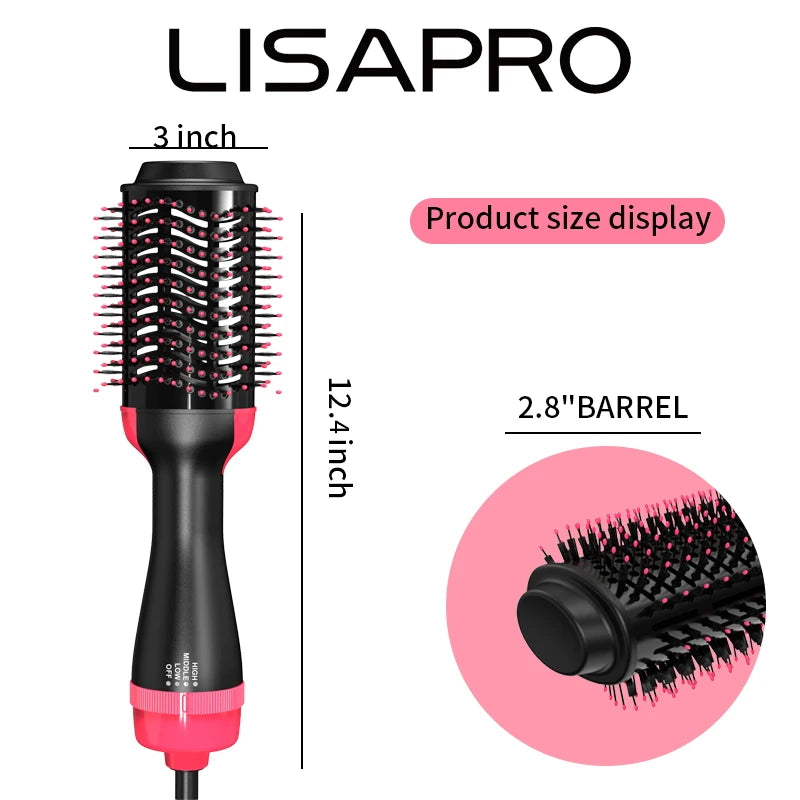 LISAPRO 3 IN 1 Hot Air Brush One-Step Hair Dryer And Volumizer