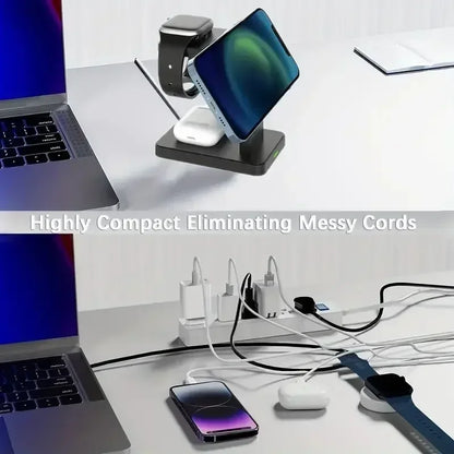 3 In 1 Magnetic Wireless Charger Stand for iPhone