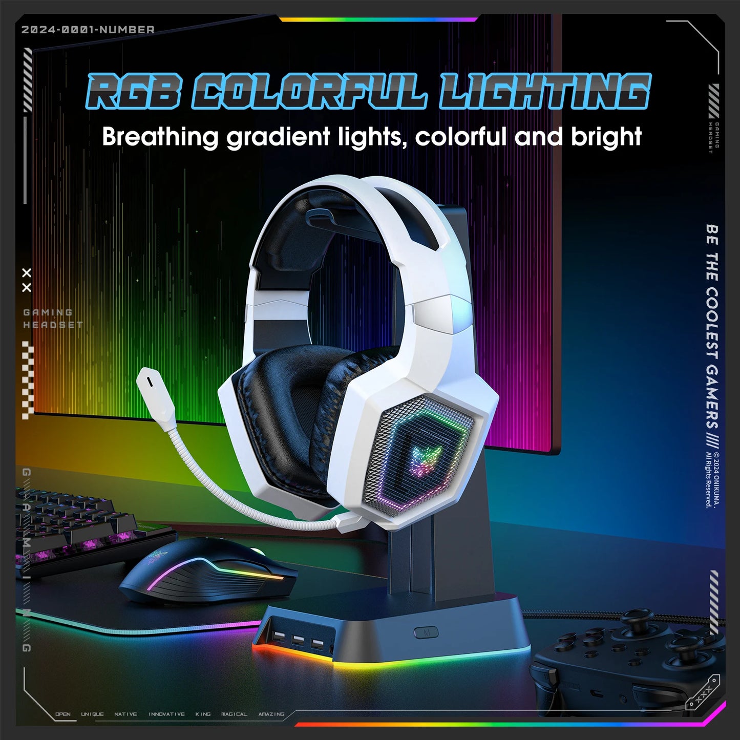 ONIKUMA 2.4GHz Wireless Gaming Headset