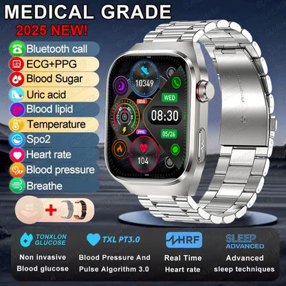 2025 New Blood Glucose ECG Medical Grade Smart Watches