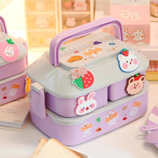 Kawaii Portable Lunch Box For Girls School Kids