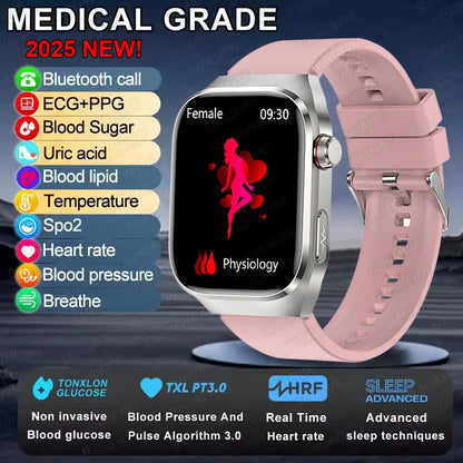 2025 New Blood Glucose ECG Medical Grade Smart Watches