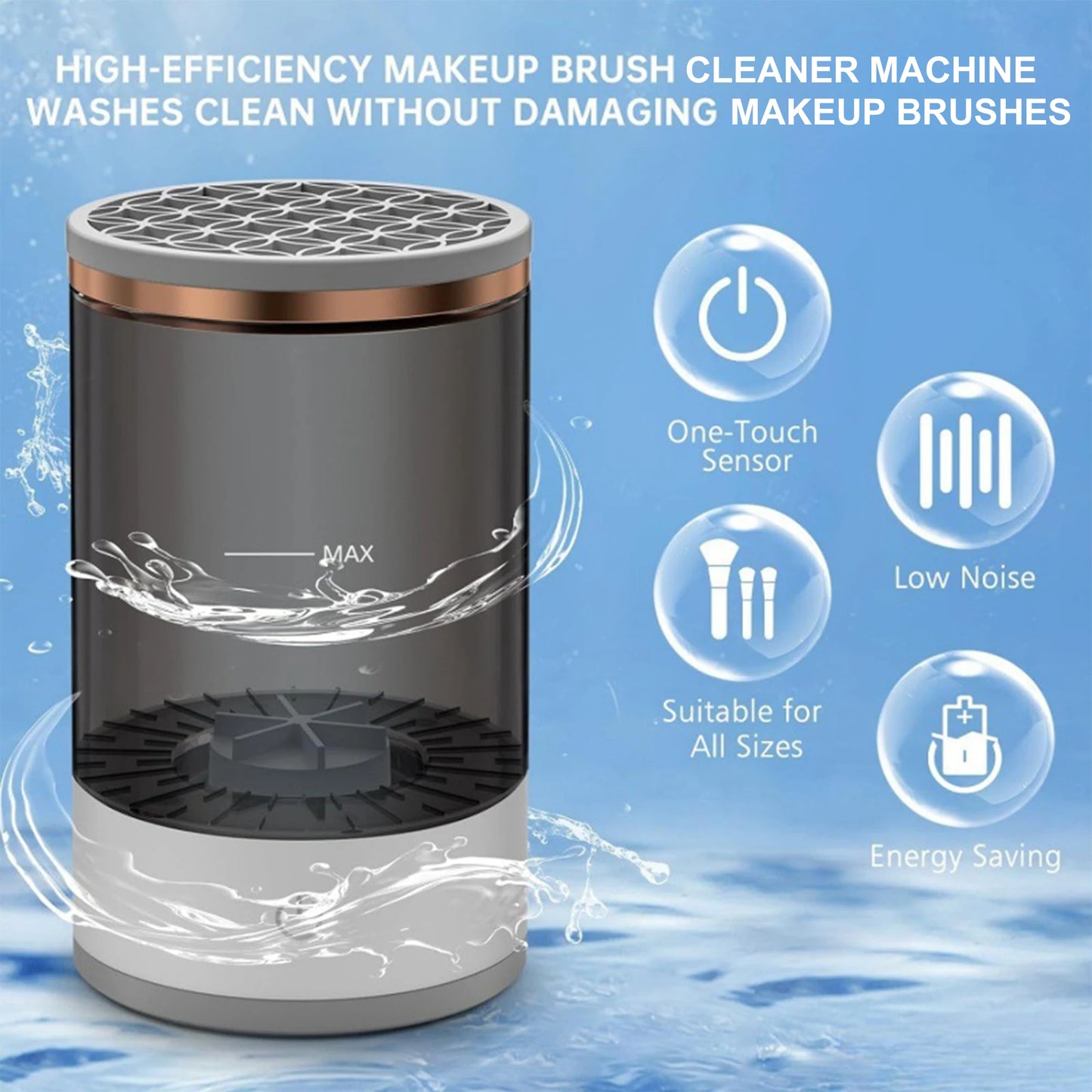 Portable Electric Makeup Brush Cleaner with Rubber Makeup Machine Electric USB