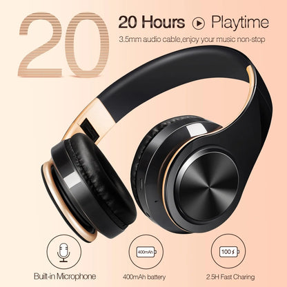 Men Gift Gold Wireless Headphones