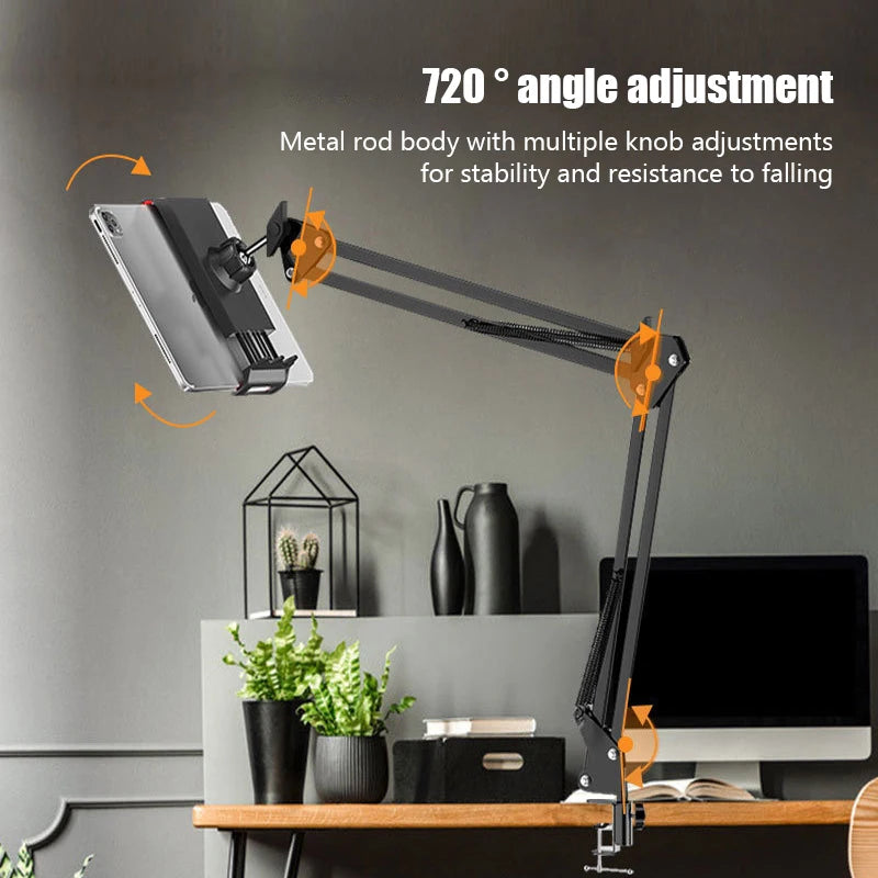 360° Rotating Long Arm Phone Tablet Holder