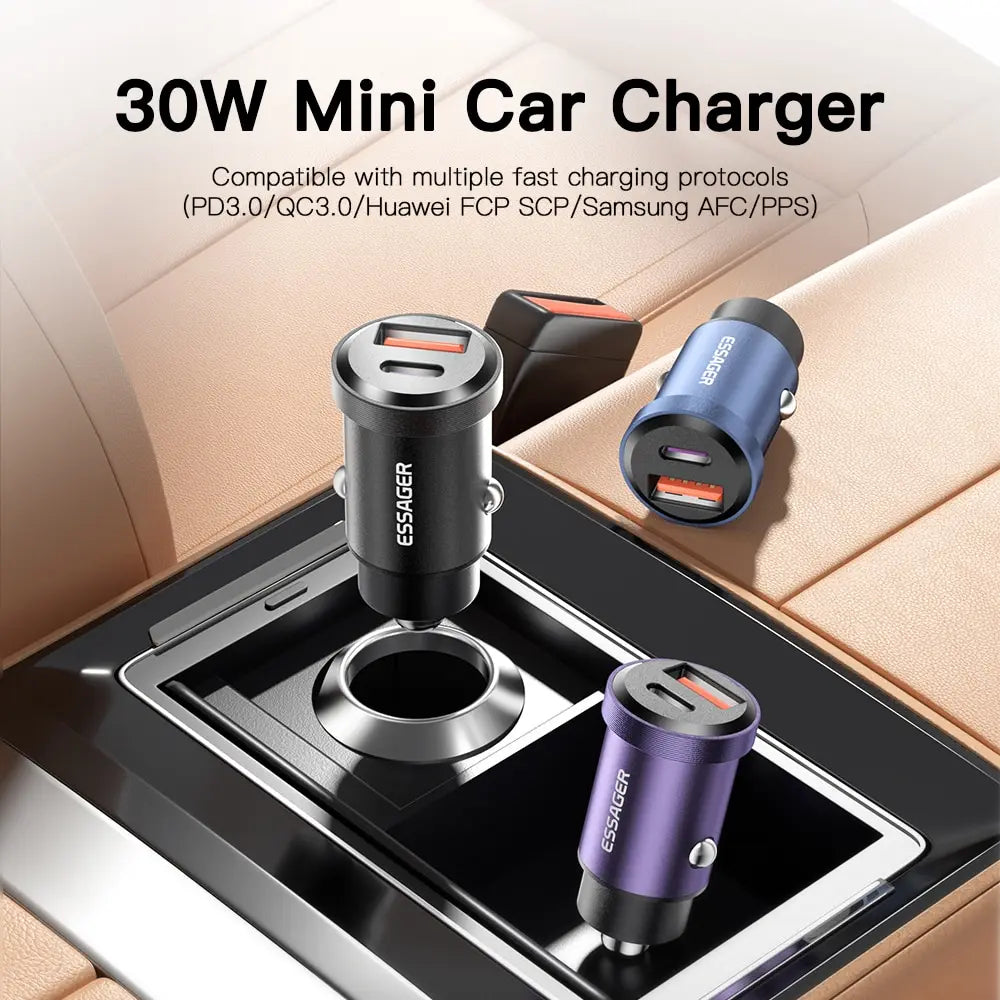 Essager 30W 5A QC PD 3.0 SCP USB Car Charger