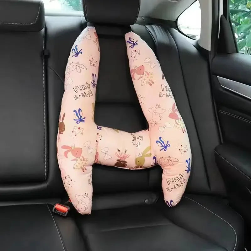 2-Pack Adorable Ultra-Soft Car Seat Pillows with Secure Belt