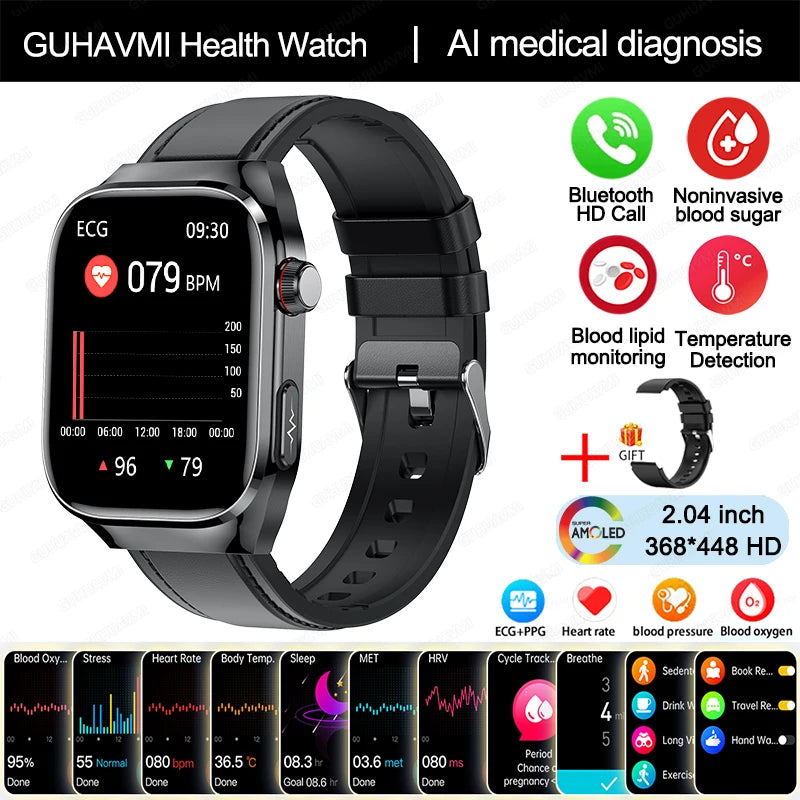 2024 New Uric Acid Blood Fat Smart Watch