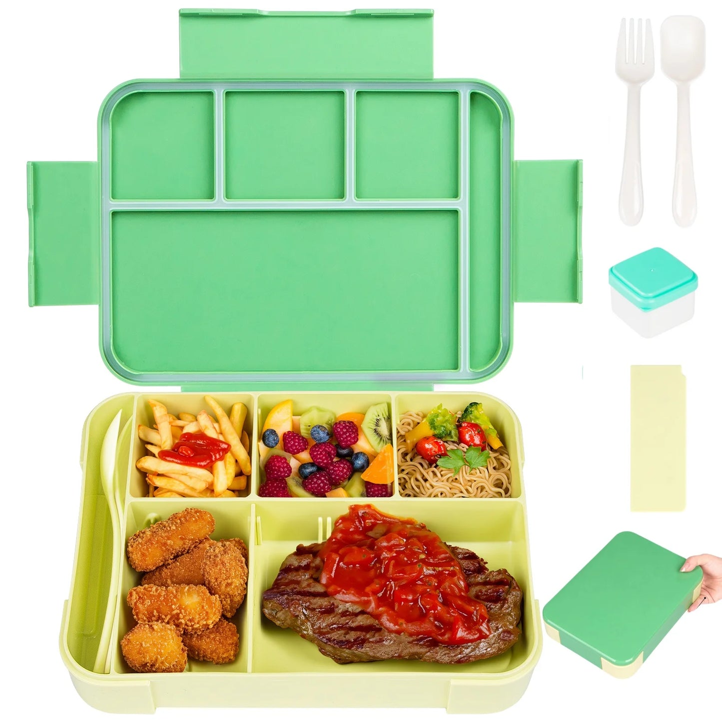 Adorable Pattern Kids Lunch Box Portable Divided