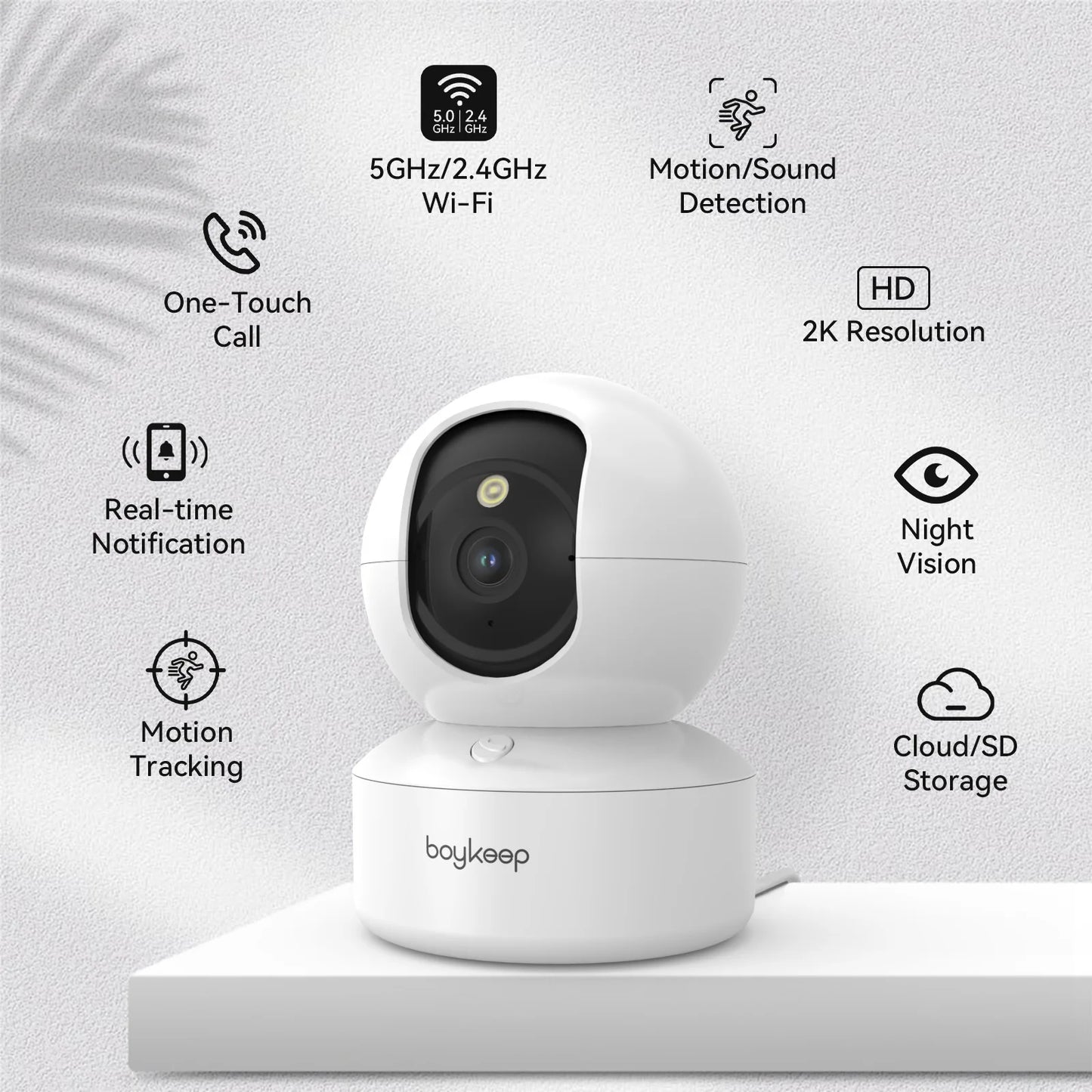 BoyKeep 3MP 5G/2.4GHz WiFi Indoor Camera