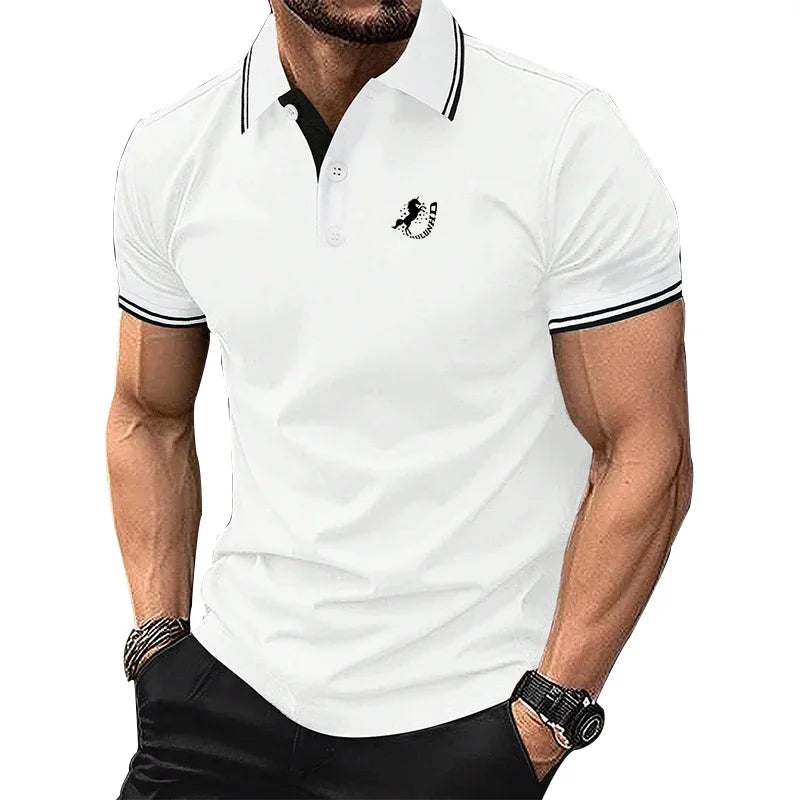 Men Summer Slim Fit Short Sleeve 100% Polyester