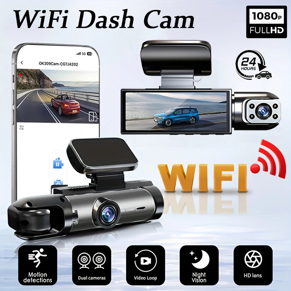 1080P WIFI Dual camera Dash Cam for cars