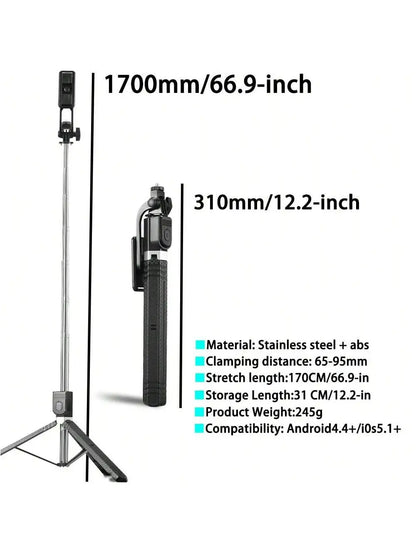 170 Cm Selfie Stick Tripod Retractable With Wireless