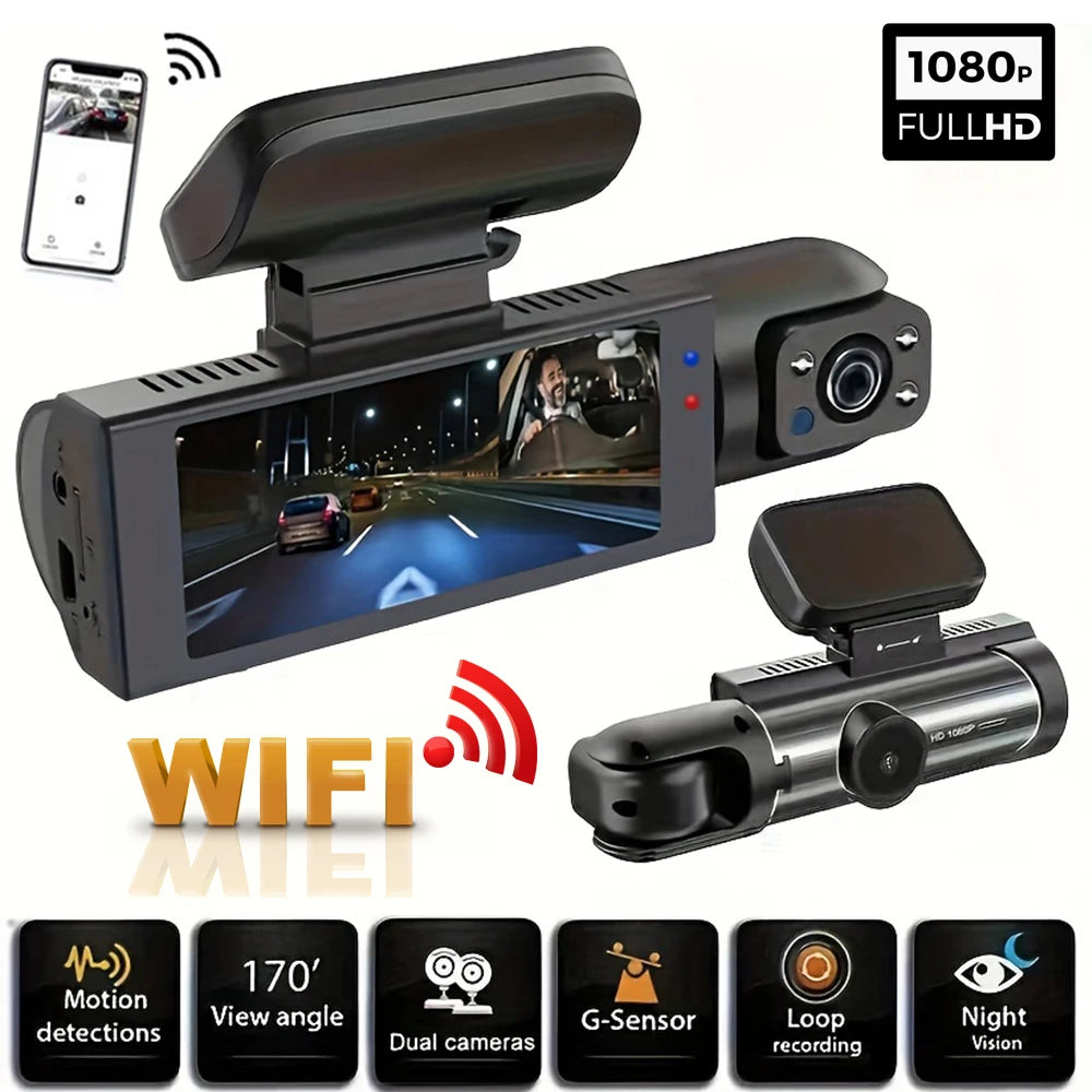 1080P WIFI Dual camera Dash Cam for cars