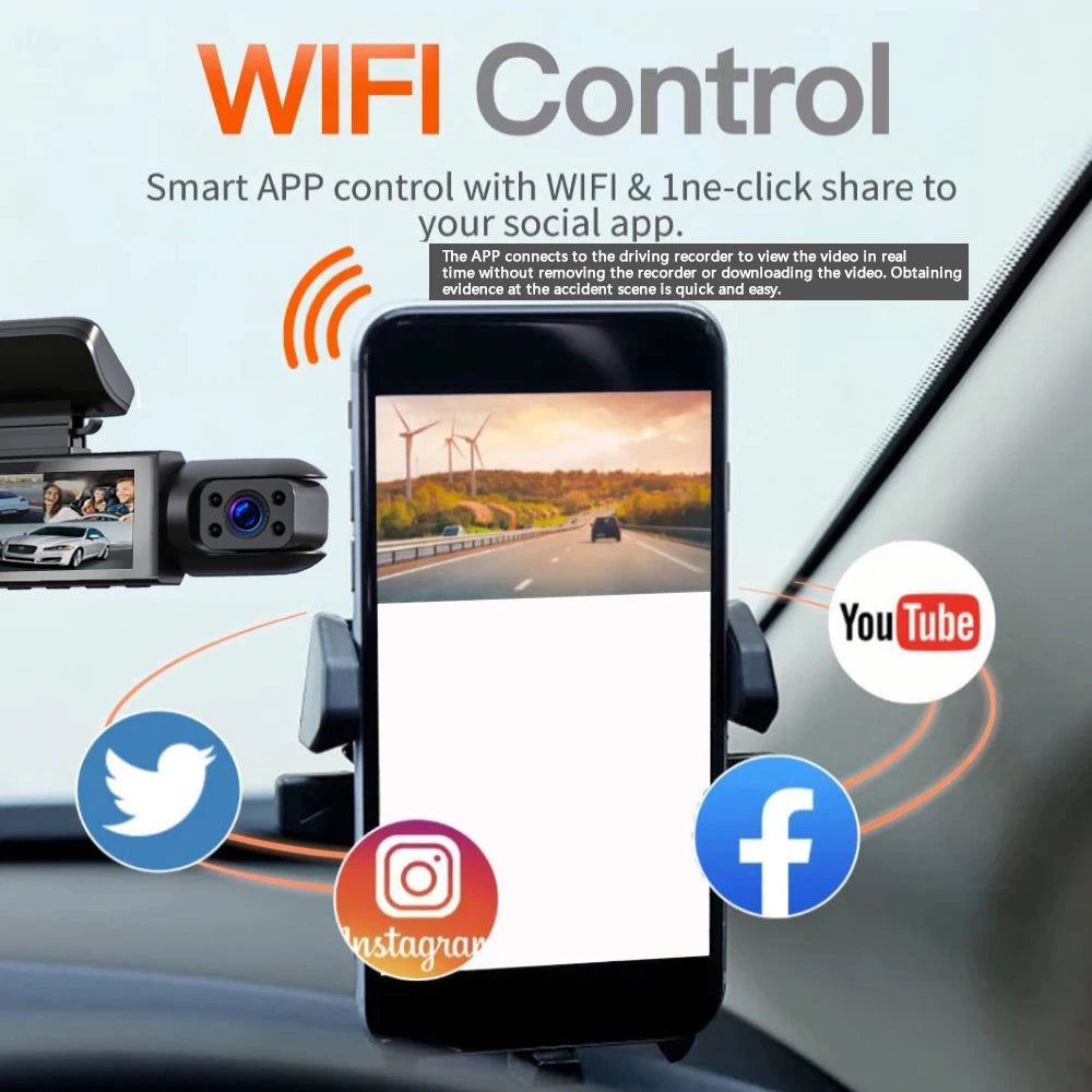 1080P WIFI Dual camera Dash Cam for cars