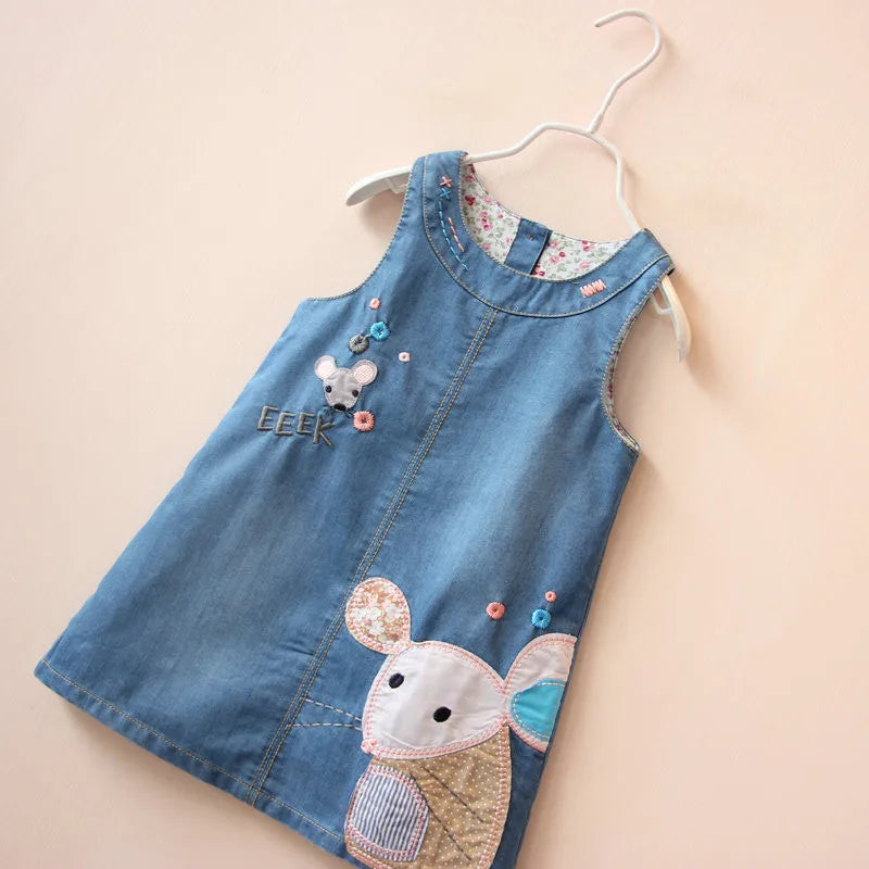 Cartoon Mouse Embroidery Little Girls Summer