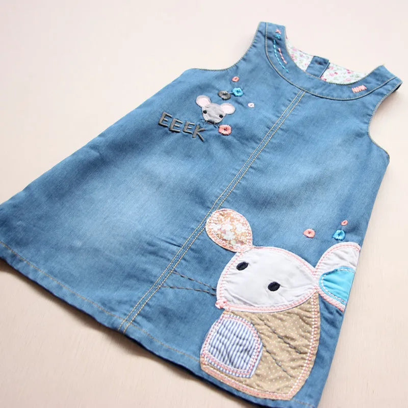 Cartoon Mouse Embroidery Little Girls Summer