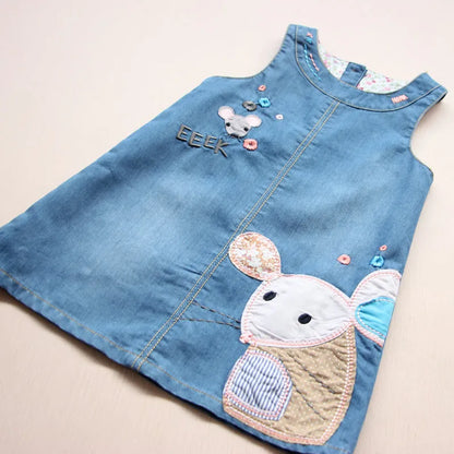 Cartoon Mouse Embroidery Little Girls Summer