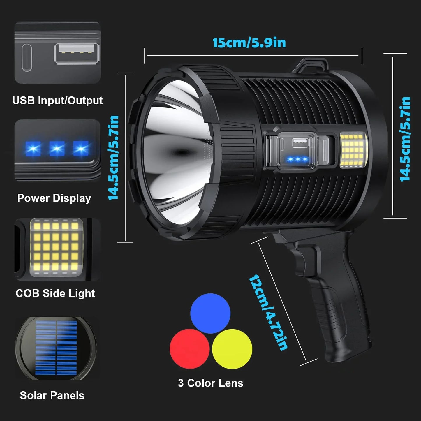 Rechargeable Spotlight 900000 Lumens