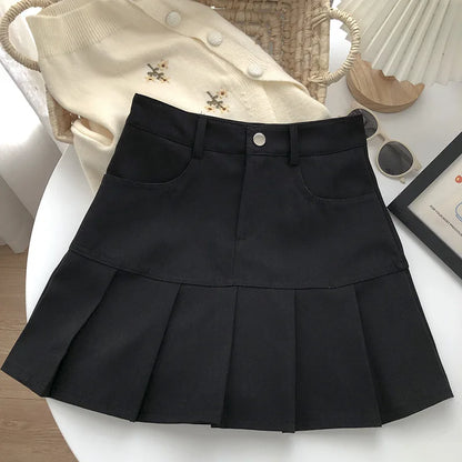 Y2K Vintage High Waist Pleated Skirt Women