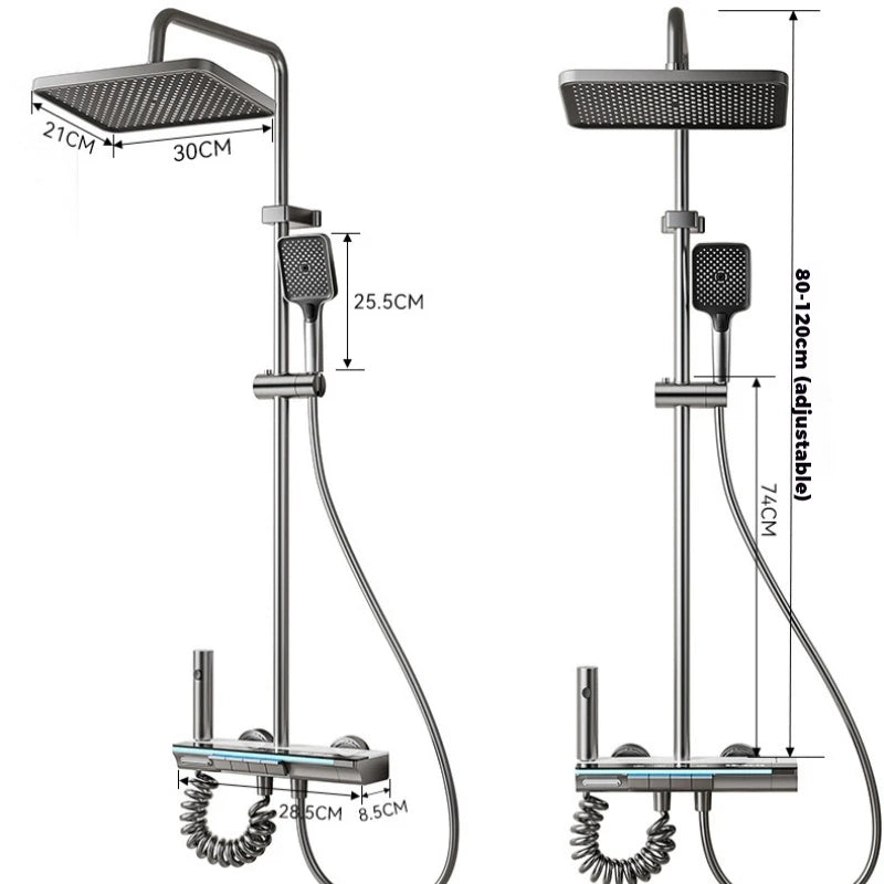 Hot Cold Shower Set Faucet Temperature Digital Display