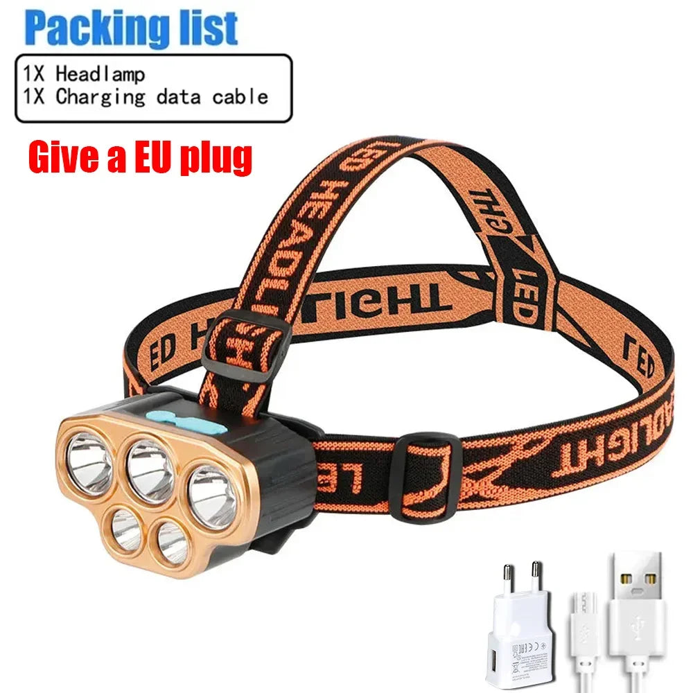 USB Rechargeable Headlamp High Lumen