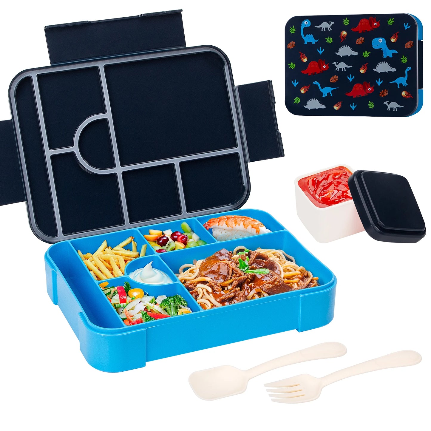 Adorable Pattern Kids Lunch Box Portable Divided