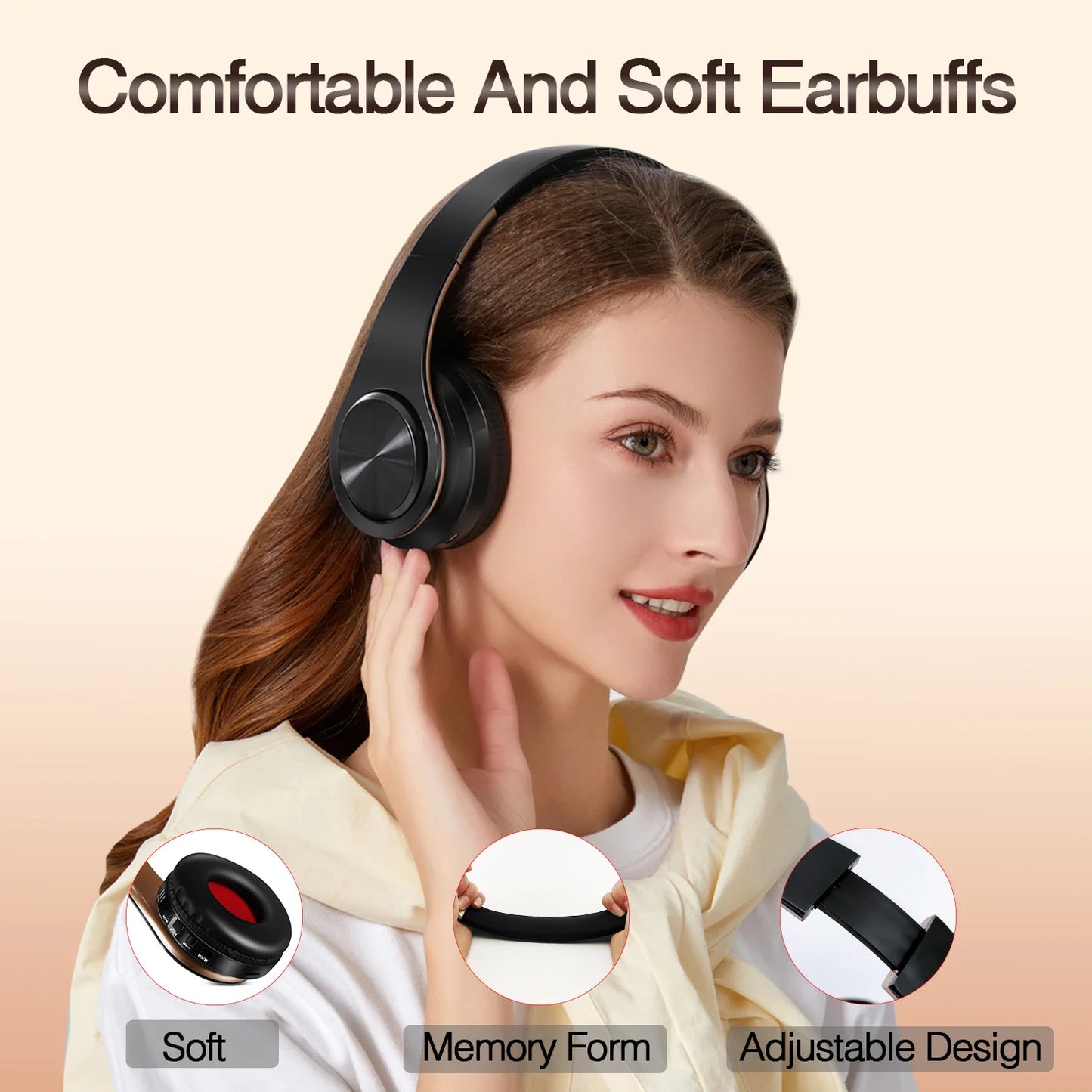 Men Gift Gold Wireless Headphones