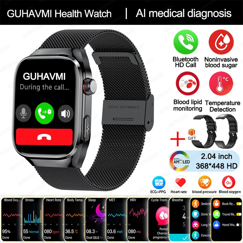 2024 New Uric Acid Blood Fat Smart Watch