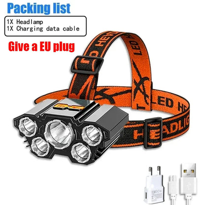 USB Rechargeable Headlamp High Lumen