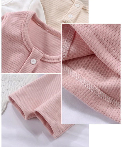 Spring Autumn Kid Long Sleeve T-shirt Solid Color Baby Girl Boy