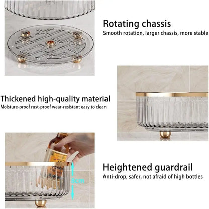 Round Plastic Clear Rotating Container