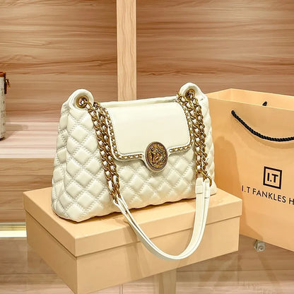 Brand genuine leather chain bag for women in 2024