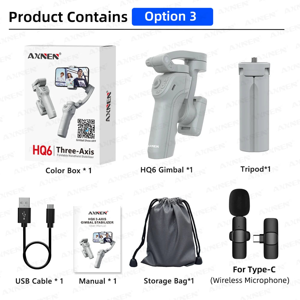 AXNEN Smart 3-Axis Handheld Gimbal